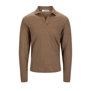 Polo In Lino Uomo Fango