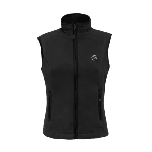 EQUINE HORSE Gilet in micropile donna full zip BLACK abbigliamento tecnico da scuderia (09EH-906)