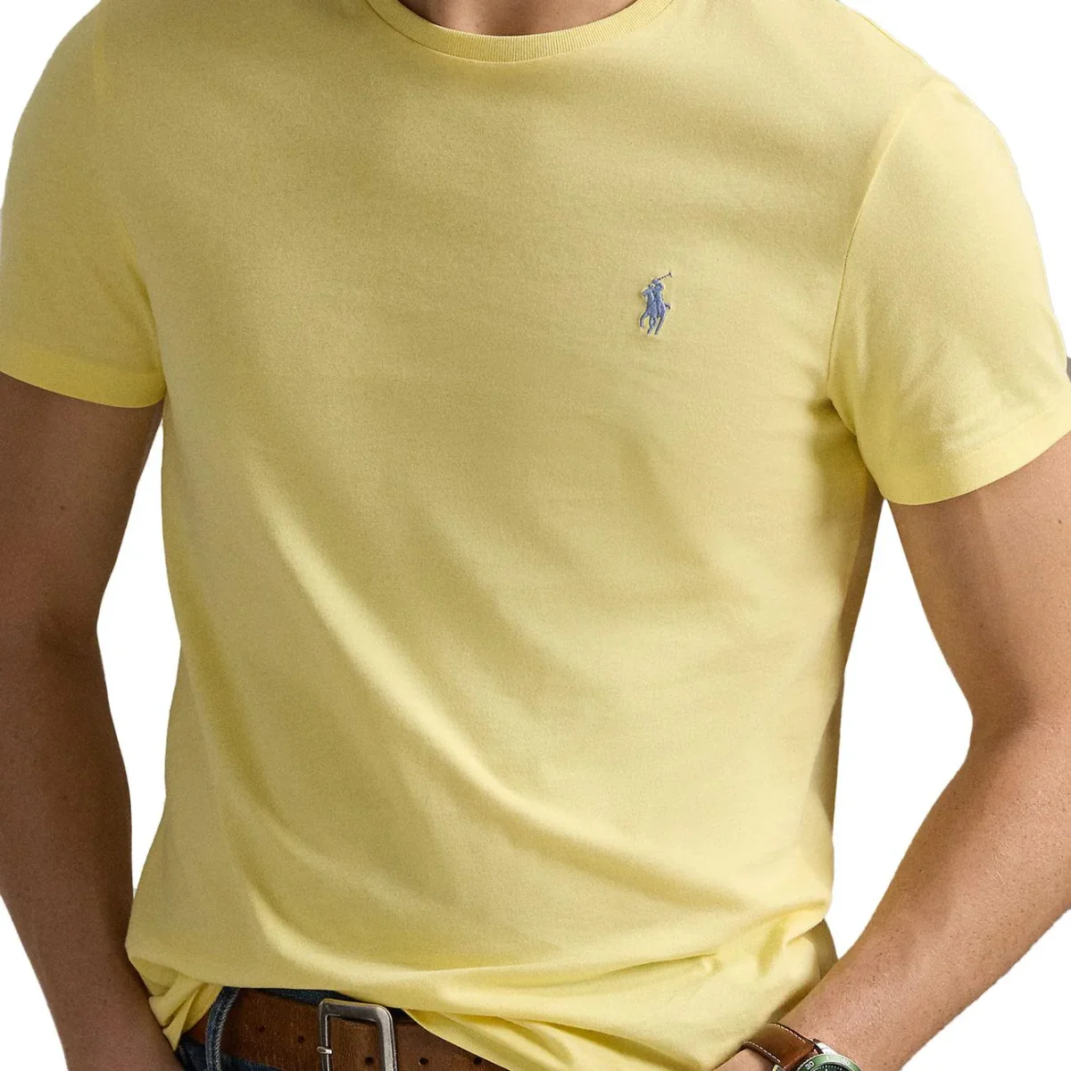 T-Shirt Girocollo Slim Fit Jersey Uomo Resort Gold - immagine 5