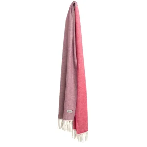 Pashmina Bicolore Con Frange Fucsia