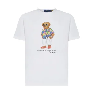 T-Shirt Orsetto Patch Uomo White Beach Club Bear