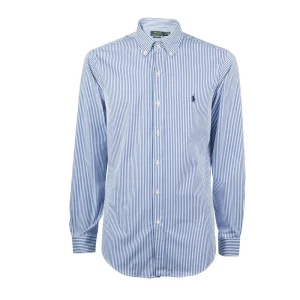 Camicia Popeline Slim Fit Uomo Light Blue White