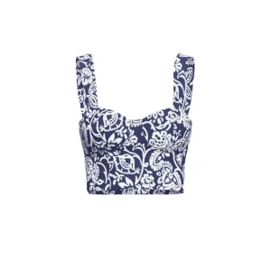 Top Moscato Donna Fondo Blu Fiore