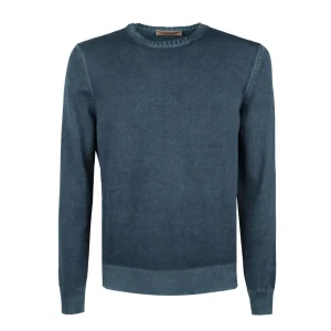 Pullover Tinto In Capo Uomo Blu Avio