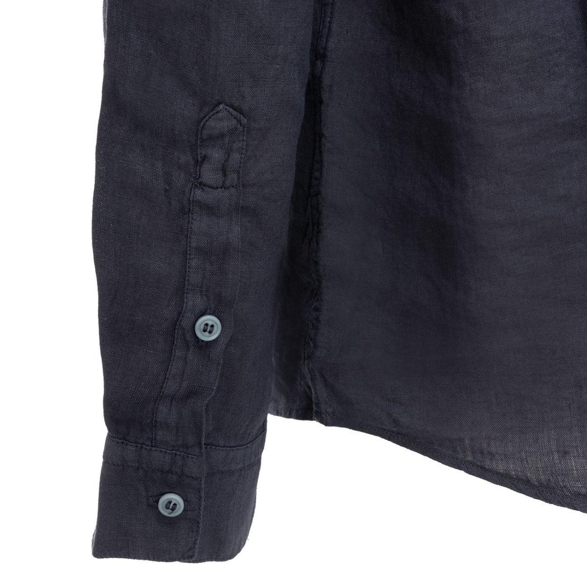 Camicia Braiden In Lino Colletto Classico Uomo Blu - immagine 4