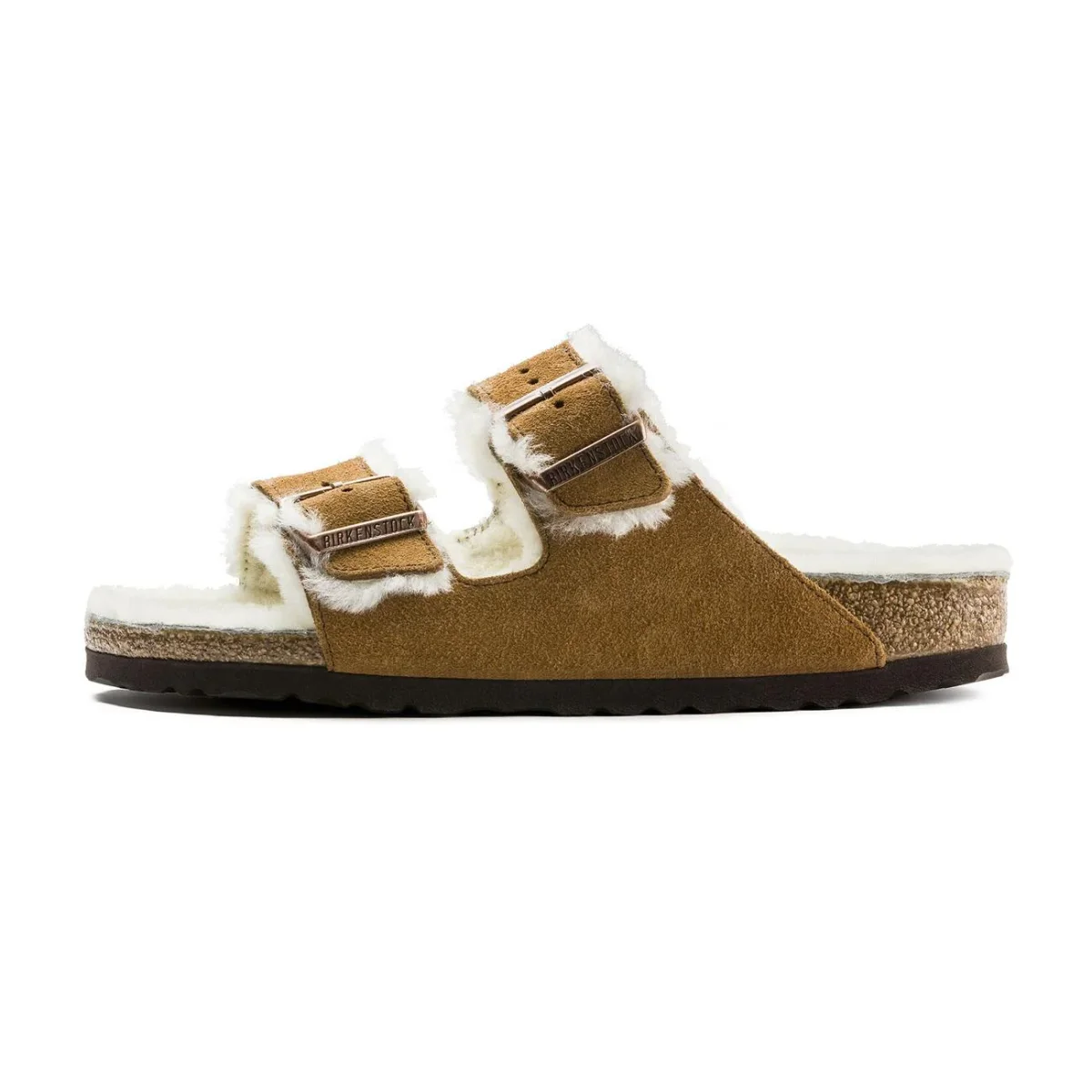 Sandali Arizona In Pelle Scamosciata Con Shearling