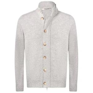 Cardigan Con Zip E Bottoni