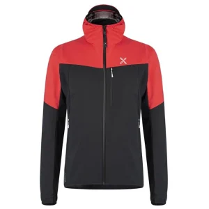 MONTURA Air Active Hoody Jacket 9018 NERO POWER RED softshell ibrida antivento GORE-TEX Active