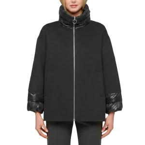 Cappotto 3/4 Alpaca Con Polsi In Piuma