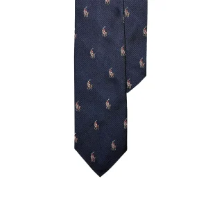 Cravatta Stretta In Repp Di Seta Polo Pony