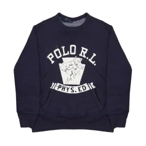 Felpa Stampata Girocollo Bambino Navy Bianco