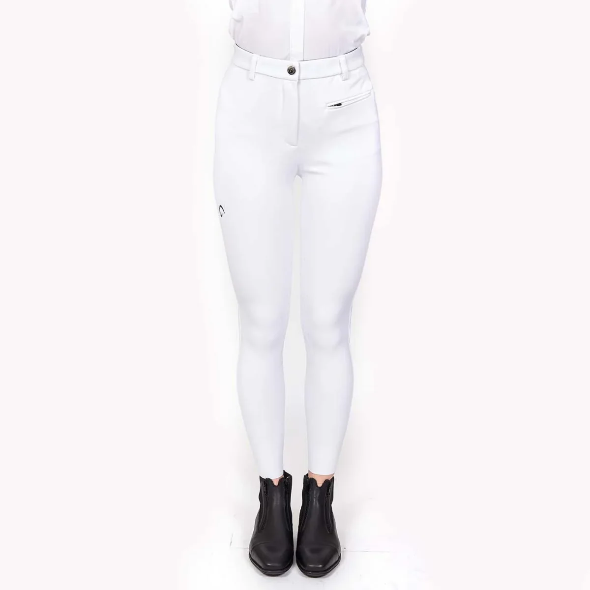 Pantalone Da Equitazione Da Donna Half Grip Parigi Mascheroni Bianco - immagine 5