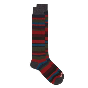 Calze Lunghe Stripes Multicolor Unisex Grigio Scuro Multicolor