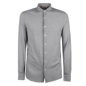 Camicia Piquet Uomo Grigio Chiaro