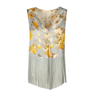 Top D. Scollo V Fant. Fiore Base Azz. Jucca