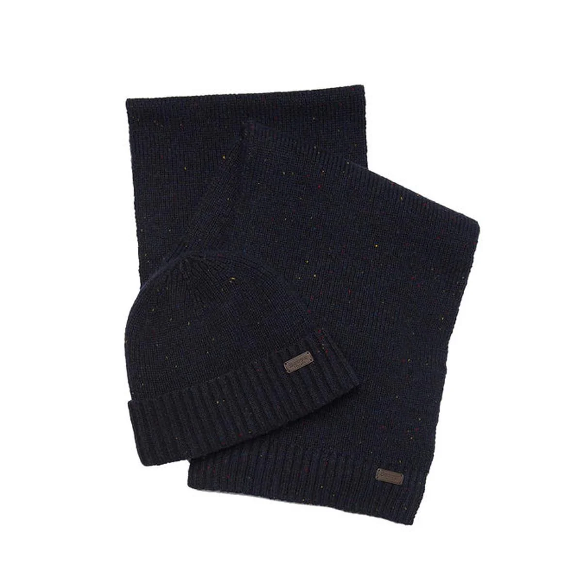 Barbour Gift Set Carlton Fleck Berretto E Sciarpa Navy