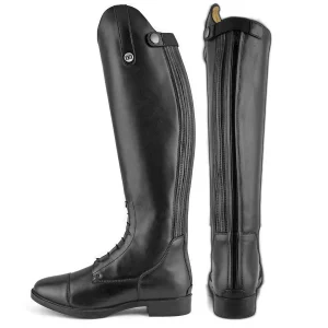 Derby Stivale In Cuoio Con Lacci Nero stivali da equitazione in cuoio con lacci