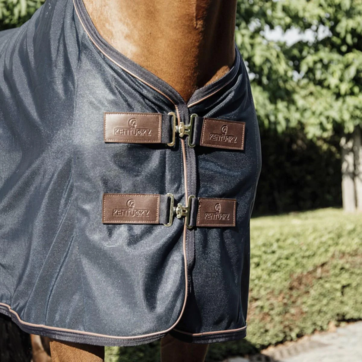 KENTUCKY COPERTA ANTIINSETTI MESH FLY SHEET Blu coperta per cavallo - immagine 5