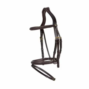 DY'ON PLAITED FLASH NOSEBAND BRIDLE D COLLECTION Marrone TESTIERE