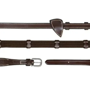 DY'ON 5/8 WEB REINS WITH 9 LEATHER LOOPS WORKING BY D'YON Marrone REDINI