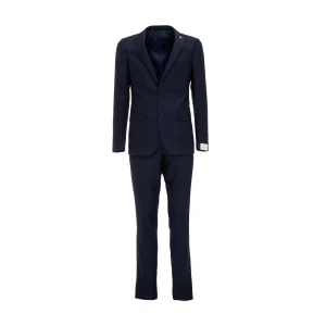 Abito Fresco In Lana Uomo Blu Navy