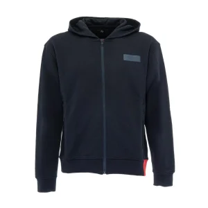 Felpa Full Zip Con Cappuccio Uomo Blu