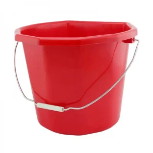 EQUINE HORSE Multi-purpose trough 20 l with metal hook Rosso attrezzatura da scuderia (6207)