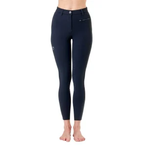 Pantalone Da Equitazione Da Donna Half Grip Parigi Mascheroni Blu
