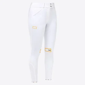 RG - CT PANTALONI DA CONCORSO DONNA VITA ALTA CON GRIP AL GINOCCHIO Bianco PANTALONI DA EQUITAZIONE