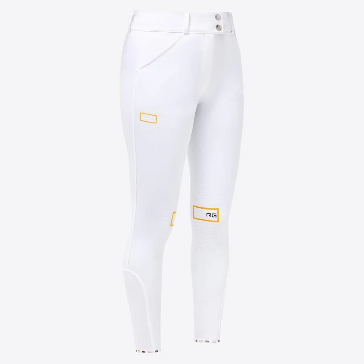 RG - CT PANTALONI DA CONCORSO DONNA VITA ALTA CON GRIP AL GINOCCHIO Bianco PANTALONI DA EQUITAZIONE