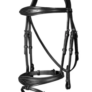 DY'ON ANATOMIC FLASH NOSEBAND BRIDLE NEW ENGLISH COLLECTION Nero BRIGLIE