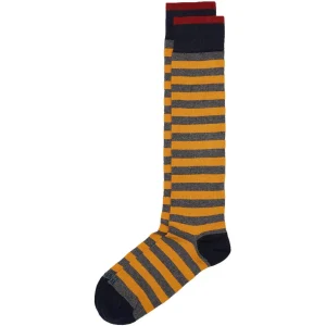 Calze Stripe Rugby Uomo Giallo Scuro Grigio Scuro