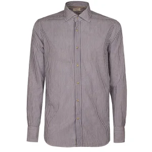 Camicia Rigata Uomo Bianco Blu