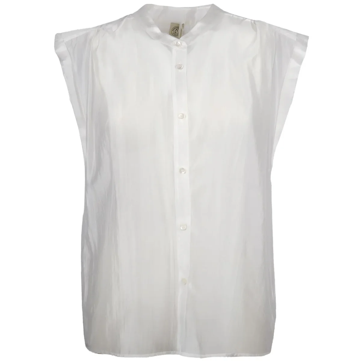 Camicia Smanicata Con Collo Alla Coreana
