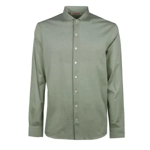 Camicia Collo Francese Uomo Verde
