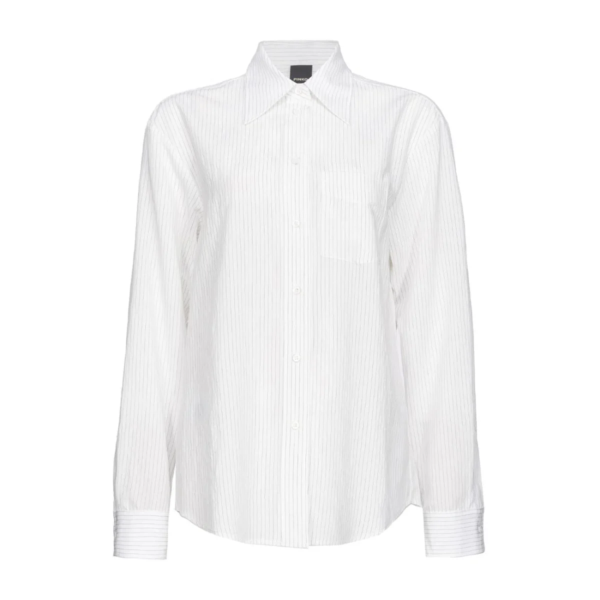 Camicia Corea A Righe Donna Bianco Nero