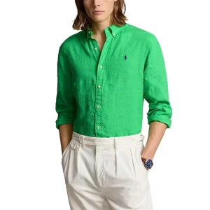 Camicia In Lino Uomo Classic Kelly