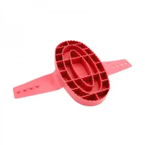 EQUINE HORSE Serrated curry comb Rosso attrezzatura da scuderia (4603)