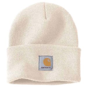 Carhartt Knit Cuffed Beanie White berretto in maglia a coste