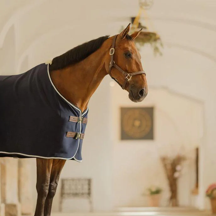 Coperta Da Box Fleece Rug Show Vegan Wool Kentucky Blu - immagine 4