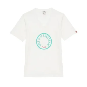 T-Shirt Pia Donna Ecru Turquoise