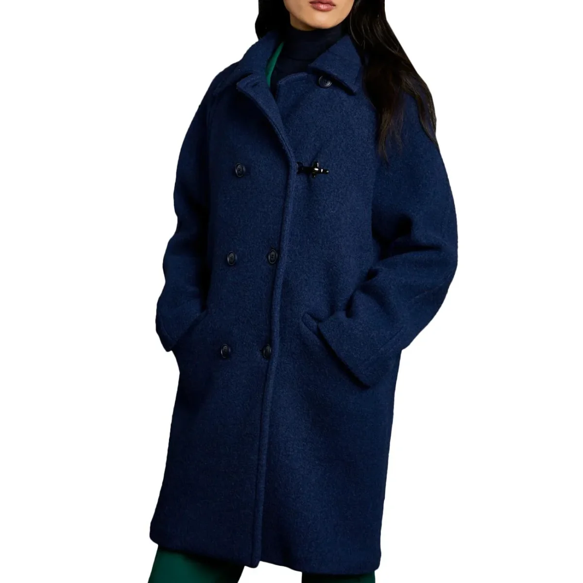 Cappotto Over In Lana Donna Blu Notte Scuro - immagine 3