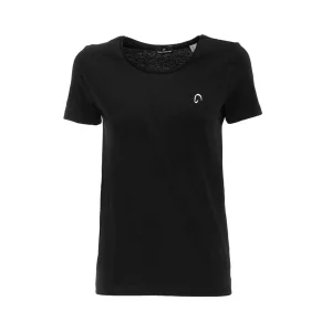 T-Shirt Girocollo In Cotone Mascheroni Nero