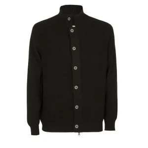 Cardigan In Lana Uomo Nero
