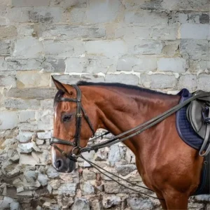 DY'ON LEATHER/NYLON DRAW REINS 5/8 D COLLECTION DY'ON Nero REDINI