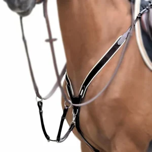 JUMP'IN COLLIER DE CHASSE ELASTICO E MARTINGALA BICOLOR JUMP'IN Nero martingale e forchette CCOELNERO