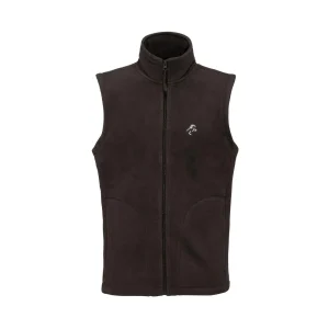 EQUINE HORSE Gilet in micropile uomo full zip Marrone abbigliamento tecnico da scuderia (09EH-K913)
