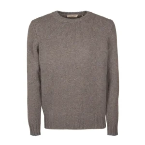 Maglia In Lana Uomo Beige Celeste Melange