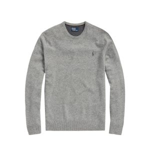 Pullover Lambswool Uomo Fawn Grey Heather