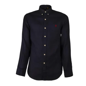 Camicia Lino Slim Uomo Newport Navy
